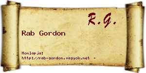 Rab Gordon névjegykártya